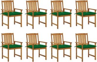 Patio Chairs with Cushions 8 pcs Solid Acacia Wood