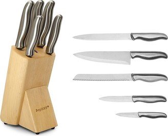 Essentials 6-Piece Stainless Steel Knife Block Set