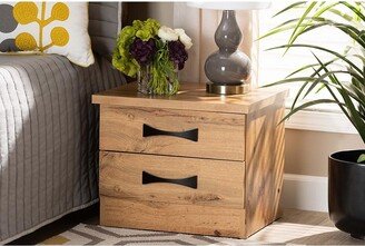 Global Pronex Colburn Modern and Contemporary Oak Brown Finished Wood 2-Drawer Nightstand