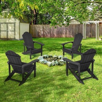 BONOSUKI Outdoor Recycled Plastic Modern Adirondack Chairs-Set of 4