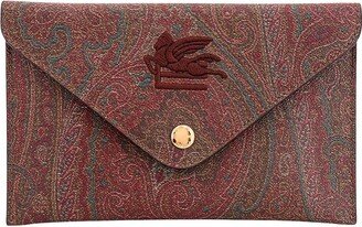 Logo Detailed Paisley-Printed Pouch