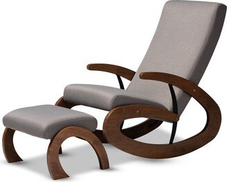 Contemporary 2-Piece Rocking Chair and Ottoman Set