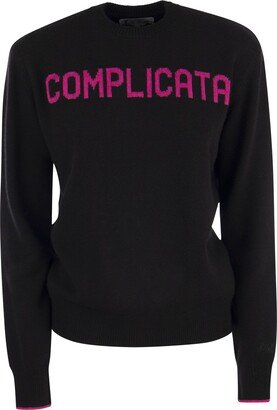 Wool And Cashmere Blend Jumper With Complicata Embroidery