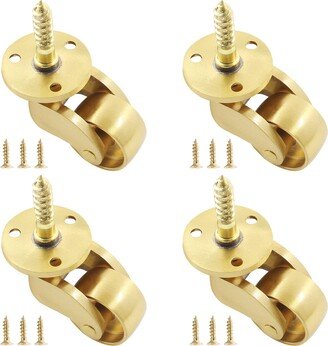 4 Pcs Universal Stem Casters Brass Castor Heavy Duty 360 Degree Rotation Swivel Wheels Hardware Movable For Furniture