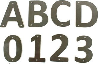 Metal Steel Rounded Font Letters & Numbers A Through Z 0 9 4 Inches Tall