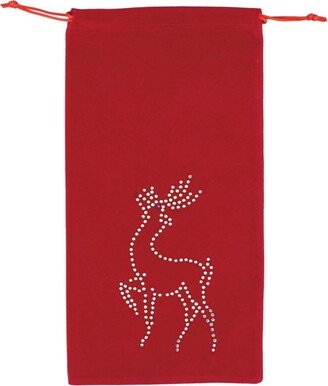 Sparkles Home Rhinestone Reindeer Wine Bag