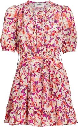 Diamond Belted Floral Minidress