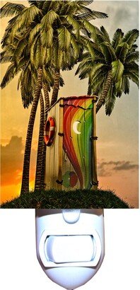 Tropical Beach Outhouse Decorative Night Light