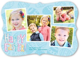 Easter Cards: Perfect Patterned Eggs Easter Card, Blue, Pearl Shimmer Cardstock, Bracket