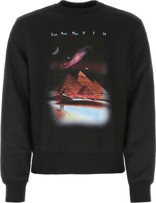 Graphic Printed Crewneck Sweatshirt-AM