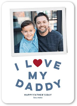 Father's Day Cards: Love My Daddy Father's Day Card, White, 5X7, Signature Smooth Cardstock, Rounded