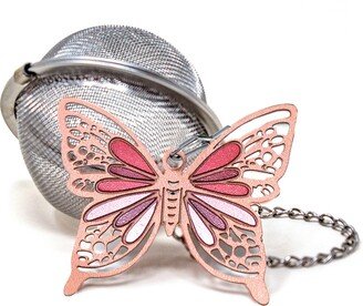 Mesh Tea Infuser with Butterfly Charm, 2-Inch, Stainless Steel