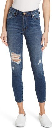 Ellie High Waist Ripped Stretch Crop Skinny Jeans