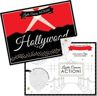 Big Dot Of Happiness Red Carpet Hollywood - Paper Coloring Sheets - Activity Placemats - Set of 16