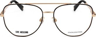 Love Geometric Frame Glasses