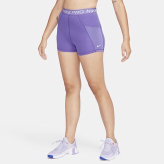 Women's Pro High-Waisted 3 Training Shorts with Pockets in Purple