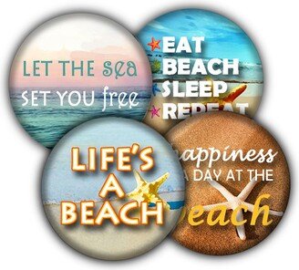 Beach Quotes Coasters, Drink Tableware, Barware, Beverage Holder, Ocean Lovers Gift, House Decor, Pool