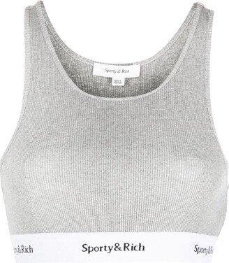 Logo-Underband Ribbed Sports Bra