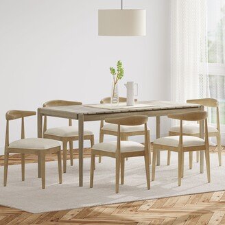 Helke Acacia Wood 7 Piece Dining Set