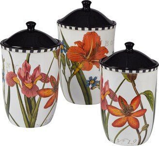 Botanical Floral Canister Set of 3