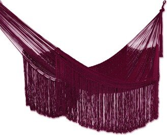 Handmade Cascade In Wine Cotton Rope Hammock