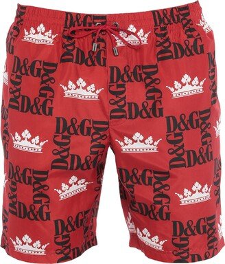 DOLCE & GABBANA BEACHWEAR Swim Trunks Brick Red