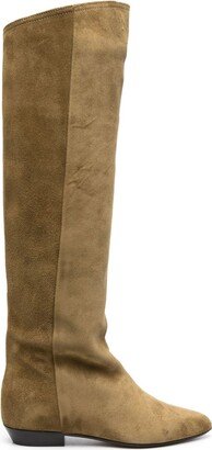 Skarlet suede knee boots