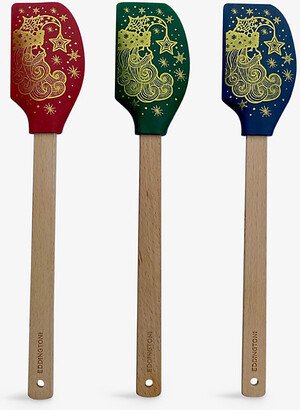 St Nicholas Graphic-print Wooden Spatulas Pack of 12