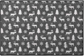 Door Mats: Winter Forest On Canvas Door Mat, Gray