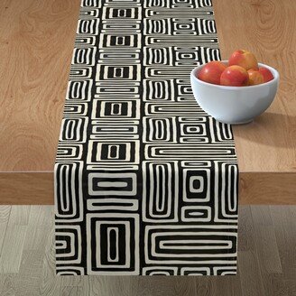 Table Runners: Inked - Black & White Table Runner, 72X16, Black