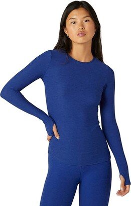 Classic Crew Pullover (Electric Royal Heather) Women's Clothing