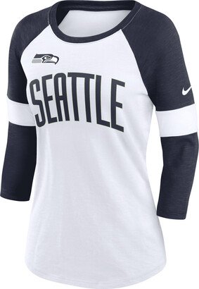 Women's Pride (NFL Seattle Seahawks) 3/4-Sleeve T-Shirt in White