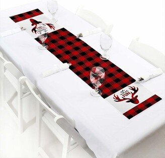 Big Dot of Happiness Prancing Plaid - Petite Christmas and Holiday Buffalo Plaid Party Paper Table Runner - 12 x 60 inches