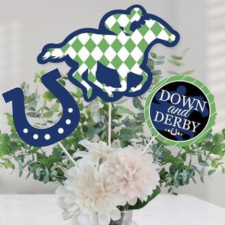 Big Dot of Happiness Kentucky Horse Derby - Horse Race Party Centerpiece Sticks - Table Toppers - Set of 15