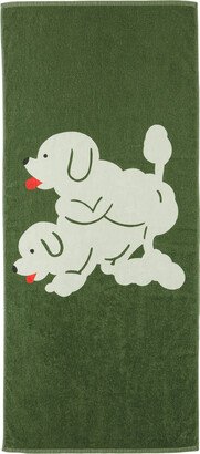 SSENSE Exclusive Green All You Need Is Love Towel