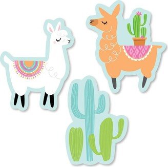 Big Dot of Happiness Whole Llama Fun - DIY Shaped Llama Fiesta Baby Shower or Birthday Party Cut-Outs - 24 Count