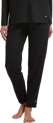 Solid Cuffed Lounge Pants w/ Pockets (Black) Women's Pajama