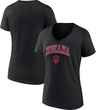Women's Branded Black Indiana Hoosiers Evergreen Campus V-Neck T-shirt