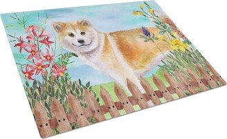 CK1240LCB Shiba Inu Spring Glass Cutting Board