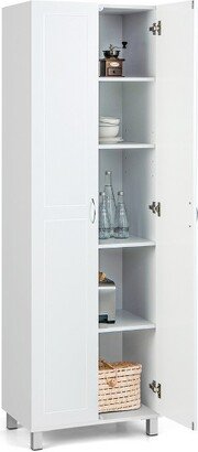 73.5'' Versatile Storage Organizer Double Door Tall Pantry Cabinet White