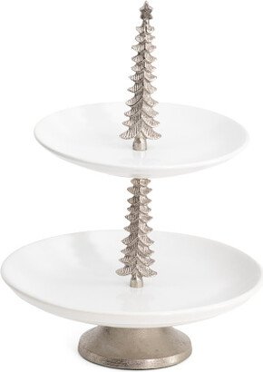 TJMAXX Ceramic Two Tier Christmas Tree Stand