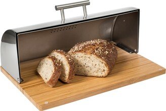 Stainless Steel Bread Box with Bamboo Board