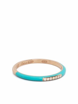 14kt rose gold Marbella diamond enamel band ring