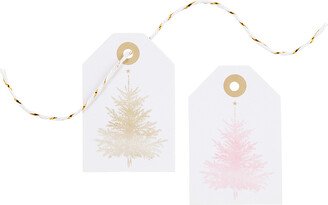 Gartner Studios Tags Sparkle Tree Pink/Gld/Wht Set of 4