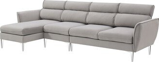 NINEDIN Convertible Sectional Sofa Couch, Flannel L Shape Couch w/Chaise