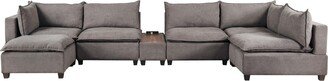 Lilola 7 Piece Modular Sectional Sofa with USB Storage Console Table