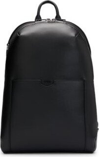 Leather backpack with detachable inner pouch