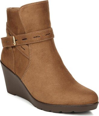 Jill Womens Faux Suede Ankle Wedge Boots