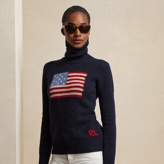 Ralph Lauren Flag Cashmere Turtleneck Sweater