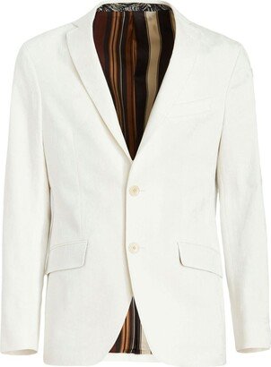 Patterned-Jacquard Single-Breasted Blazer-AA